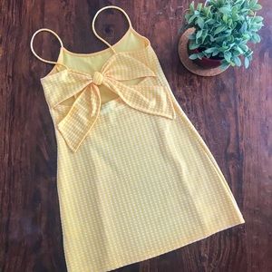 Yellow Summer Dress w/ Tie Back and Cut Out